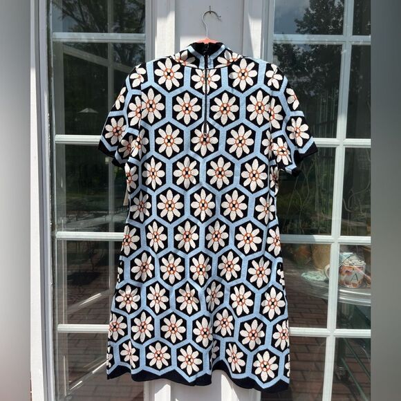 Anthropologie The Nina Short-Sleeve Mock-Neck Mod Mini Dress NWT - Picture 7 of 12